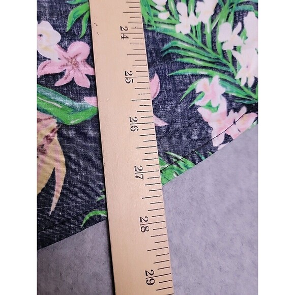 Simply Southern Hawaiian Shirt Mens XL Inside Out Blue Green Floral Stretch Camp - Picture 12 of 13